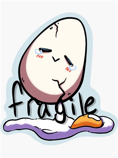 Fragile White Egg Sticker For Sale By Thebombul Redbubble