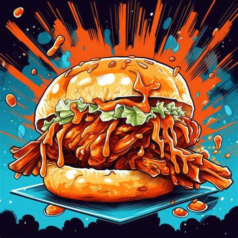 Premium Ai Image Bbq Pulled Pork Sandwiches In An Art Style