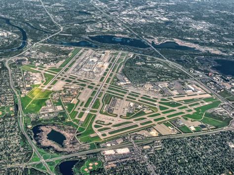 Aerial View Of The Minneapolis St Paul International Airport Stock