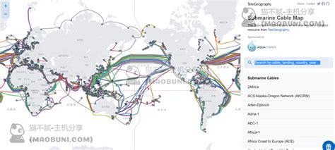 在线查看全球海底光缆分布地图（全球海缆） 猫不腻