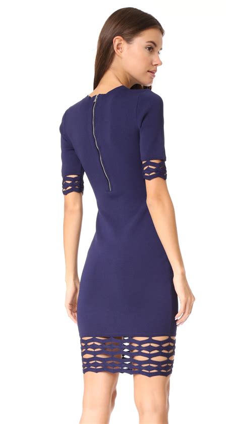 Lyst Milly Cutout Fitted Sheath Dress In Blue