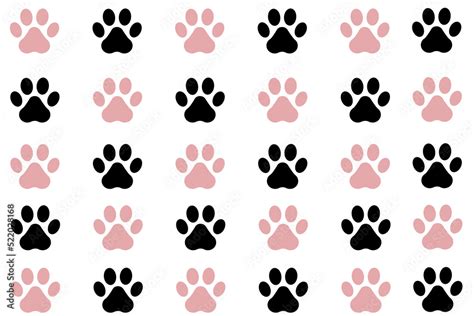 Cat paw print, black and white, png Stock Illustration | Adobe Stock