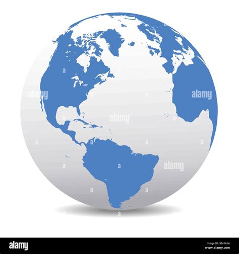 América del Norte y del Sur Europa África Mundo Global Vector icono