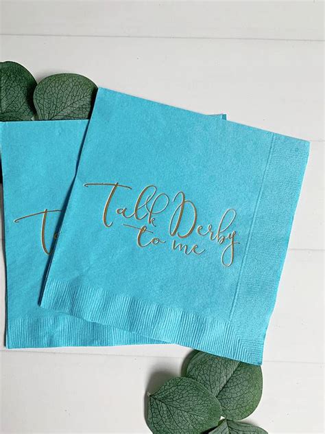 Talk Derby To Me Napkins In Turquoise EnFete