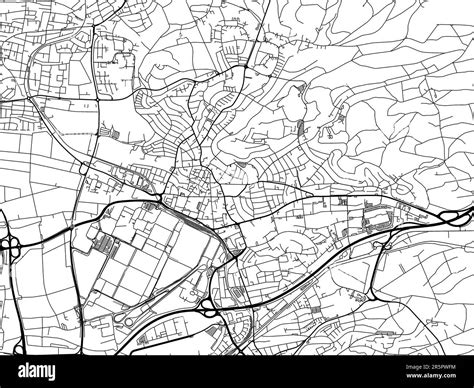 Road Map Of The City Of Sindelfingen In Germany On A White Background