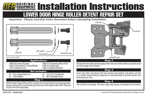 All Makes All Models Parts K Lower Door Hinge Roller