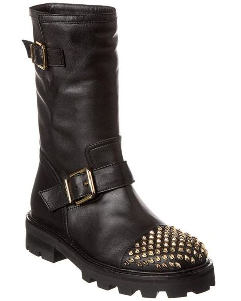 Jimmy Choo Biker Ii Leather Boot In Black Lyst