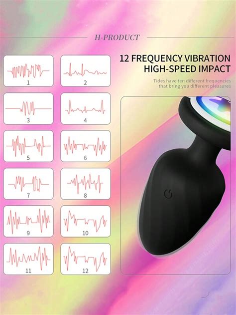 Anal Butt Plug Sex Toys Vibrating Butt Plug With Angel Flashing Light Up Base Remote Control