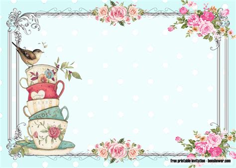 Free Tea Party Invitations Printable Printable Word Searches