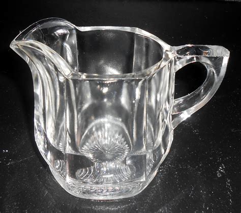 Vintage Creamer Glass Clear Pitcher Small Haute Juice