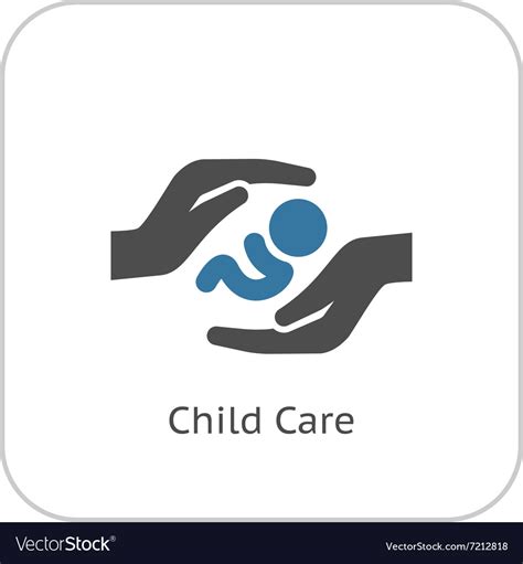 Child care icon flat design Royalty Free Vector Image