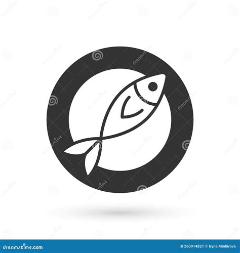 Icono De Pescado Gris Seco Aislado En Fondo Blanco Vector Ilustraci N