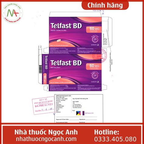 Thuốc Telfast Bd 60mg Là Thuốc Gì Liều Dùng Giá Bao Nhiêu Mua ở đâu