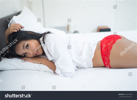 Sexy Asian Woman Red Lingerie Stock Photo 616476740 Shutterstock