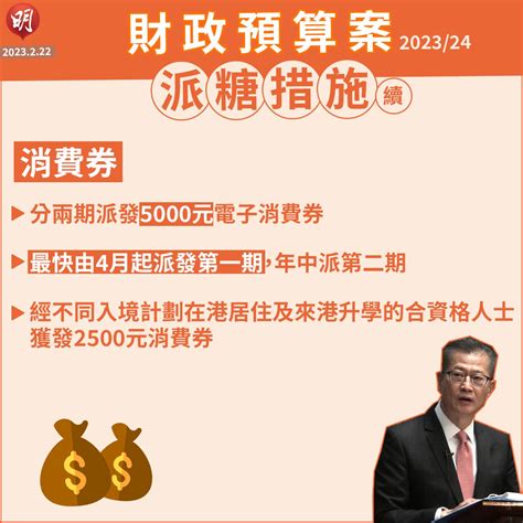 預算案｜政府再派消費券 5000元分兩期最快4月派 1120 20230222 港聞 即時新聞 明報新聞網