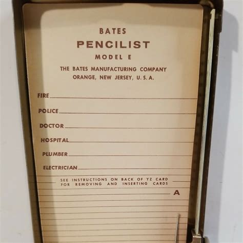 Vintage Art Deco Bates List Finder Pencilist Model E Address Organizer