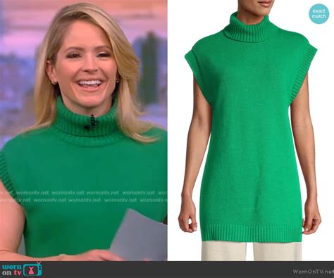 Wornontv Saras Green Turtleneck Sweater On The View Sara Haines