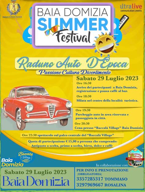 Baia Domizia Summer Festival Raduno Auto D Epoca Sabato 29 Luglio