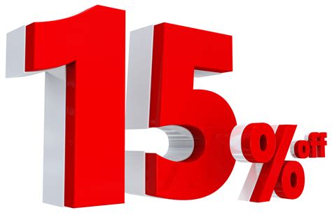 Discount 15 Percent Red Offer In 3d 8880264 Png