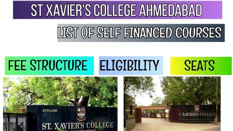 St Xavier College Ahmedabad Self Finance Courses List Admission