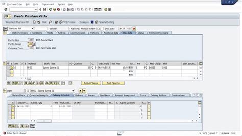 Working With Sap Screens Example Sap Purchasingme21n Youtube