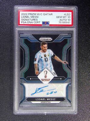 2022 Panini Prizm World Cup Lionel Messi Autograph PSA 10 GEM MINT AUTO