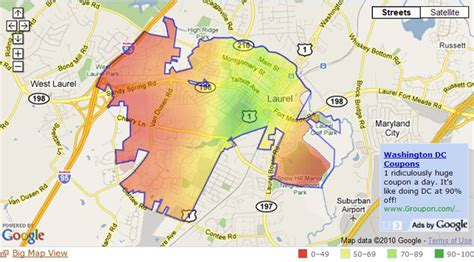 WALK LAUREL: Walk Score Heat Map for City of Laurel