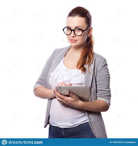Brunette Plus Size Woman In Smart Casual Outfit Jacker And Blou Stock Image Image Of Executive