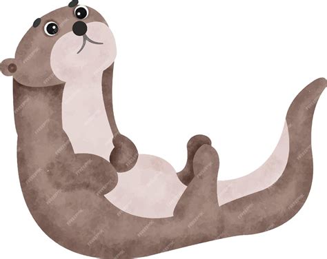 Premium Vector Cute Watercolor Otter