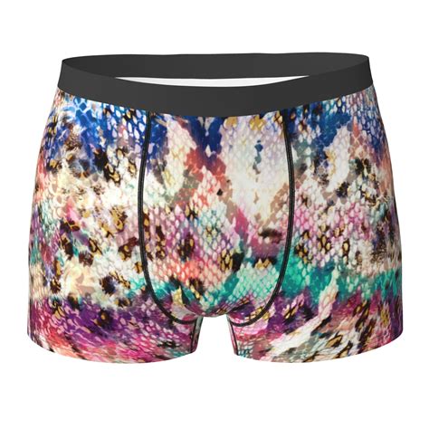 LAKIMCT Rainbow Snake Print Mens Breathable Boxer Briefs Ultra Soft