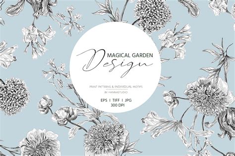 MAGICAL GARDEN Design Pattern & motifs | Creative Market