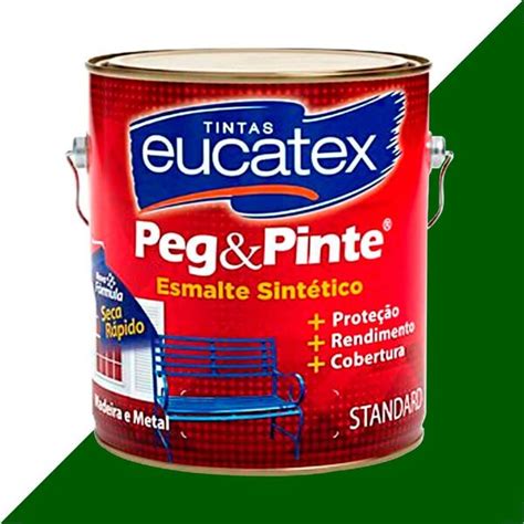 Tinta Esmalte Sintetico Eucatex 3600ml Verde Folha Brilhante Peg Pinte