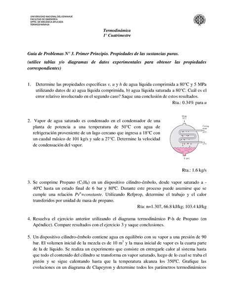 Guia Primer Principio Propiedades De Las Sustancias Puras