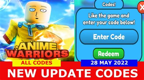 NEW UPDATE CODES UPD6 3x ALL CODES Anime Warriors Simulator ROBLOX