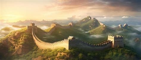 Premium AI Image | The great Wall of China sunrise