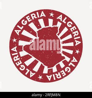 Algeria Sticker Travel Rubber Stamp With Map Of Country Vector