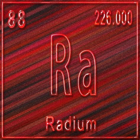 Elemento Chimico Del Radio Segno Con Numero Atomico E Peso Atomico