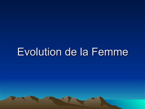 Evolution Des Sexes Ppt