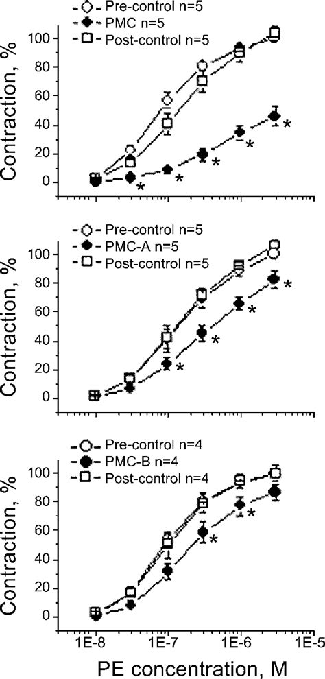 Pe Concentration Contraction Response Curve Of Rat Aortic Rings In The Download Scientific