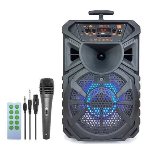 Caixa De Som Bluetooth Amplificada Led FM TF Microfone 25W KTS 1140