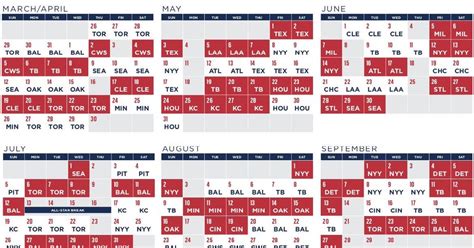 Boston Red Sox 2023 Schedule Printable