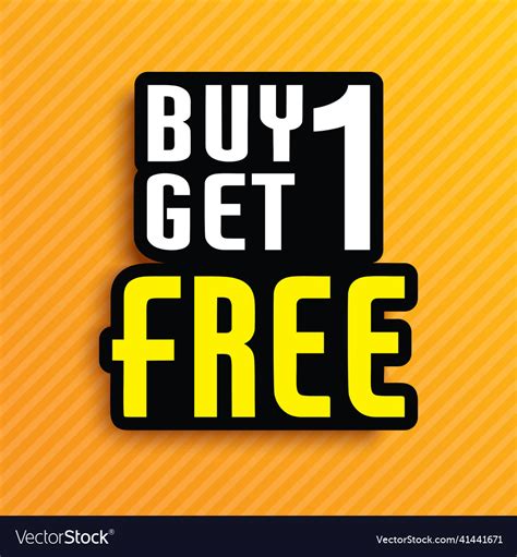 Buy 1 Get Free Sale Tag Design Template Special Vector Image