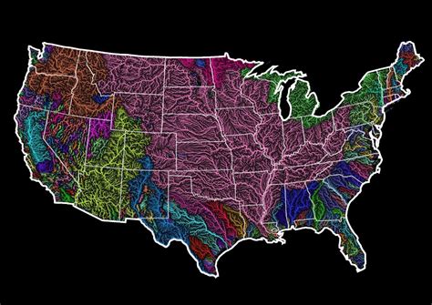 Watershed Map Of The United States And Cascadia By Szűcs Róbert