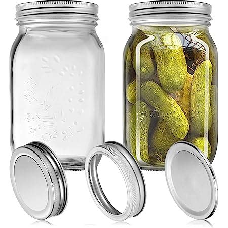 YUEYEE Mason Jar 1L Glass Mason Jars With Free Canning Lids For