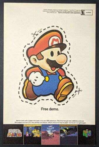 Paper Mario Print Ad Game Poster Art Promo Original Nintendo N