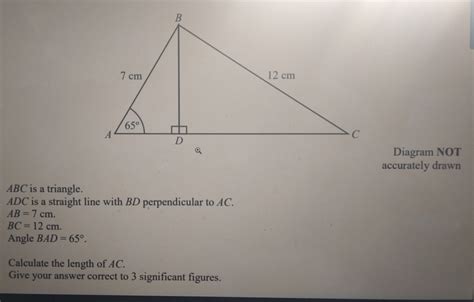 Solved Diagram Not Accurately Drawn Abc Is A Triangle Adc Is A