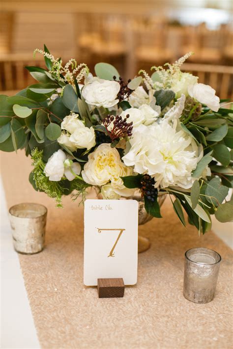 Gold Ivory And Green Centerpiece Elizabeth Anne Designs The Wedding Blog