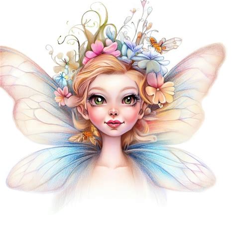 Premium AI Image A Fairy With Flowers On Her Head