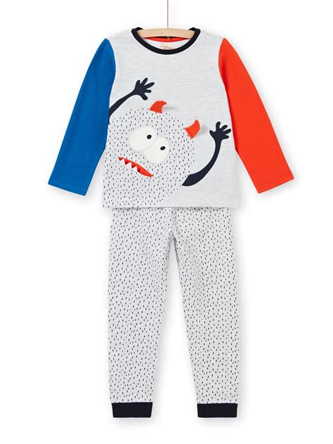 Pyjama enfant garçon en molleton gratté motif monstre Pyjama DPAM