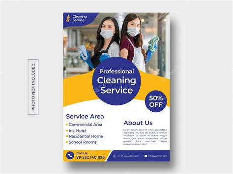 Premium PSD | Cleaning service concept flyer template